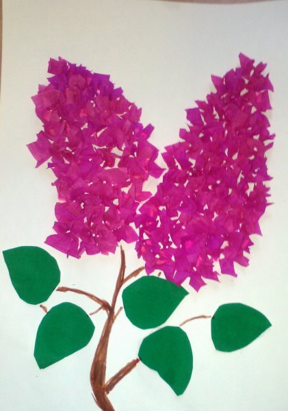 Сирень торцевание из гофрированной бумаги