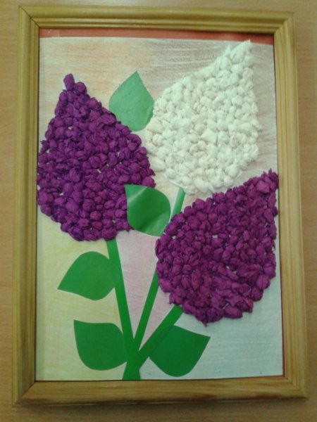 Сирень из гофрированной бумаги