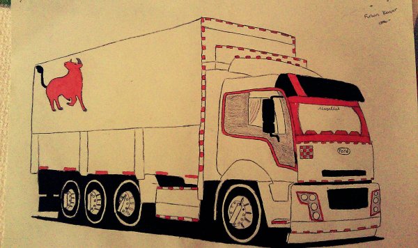 Грузовик рисунок карандашом