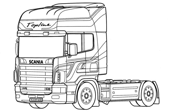 Раскраска грузовик Volvo fh12