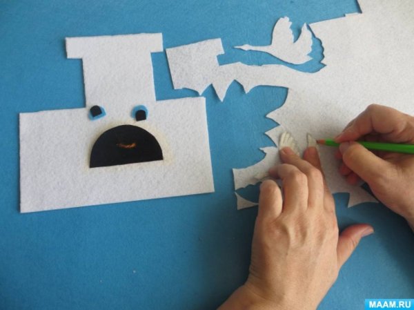 Аппликация гуси лебеди из бумаги
