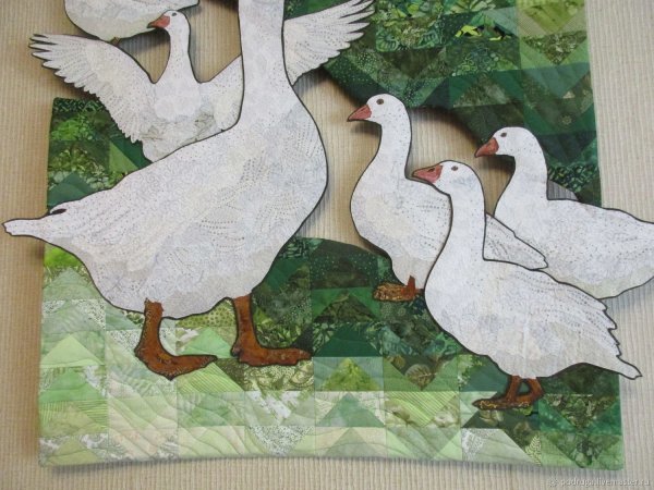 Аппликация гуси лебеди