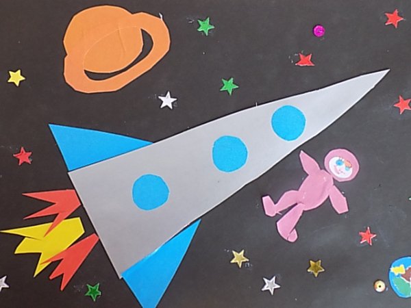 Аппликация космос для детей