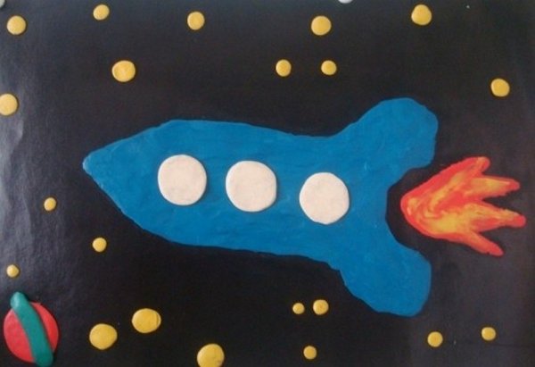 Пластилинография космос средняя группа