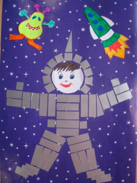 Детские аппликации на тему космос