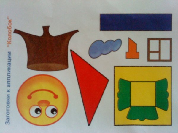 Аппликация Колобок в средней группе