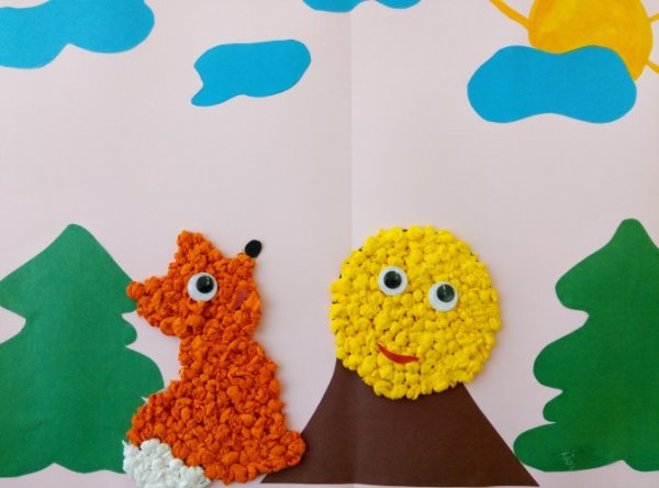 Аппликация Колобок