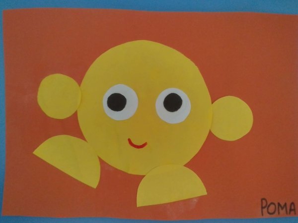 Колобок из цветной бумаги