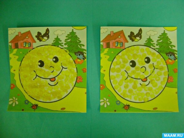 Аппликация для детей Колобок