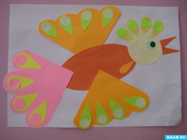 Аппликация Сказочная птица в подготовительной группе