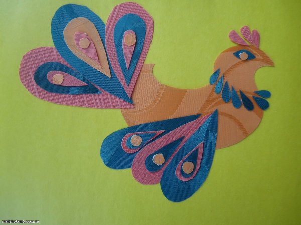 Аппликация «Сказочная птица» т.с. Комарова с.87