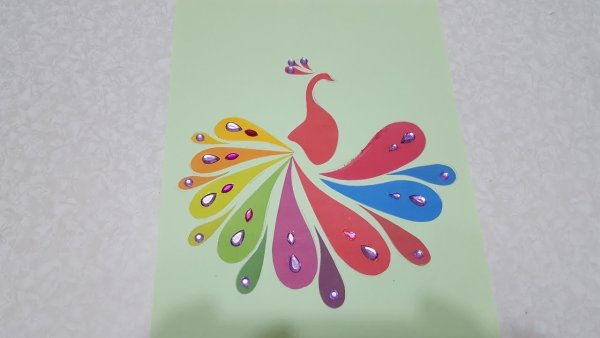 Жар птица аппликация из бумаги