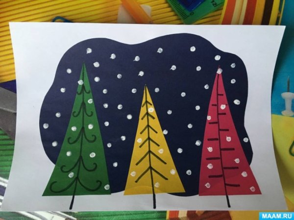 Аппликация на тему зима