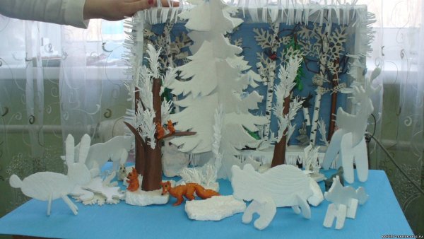 Поделка зимний лес для детского сада