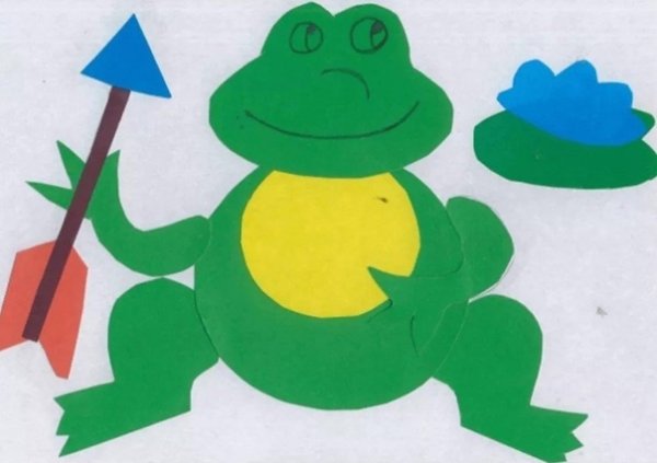 Аппликация лягушка