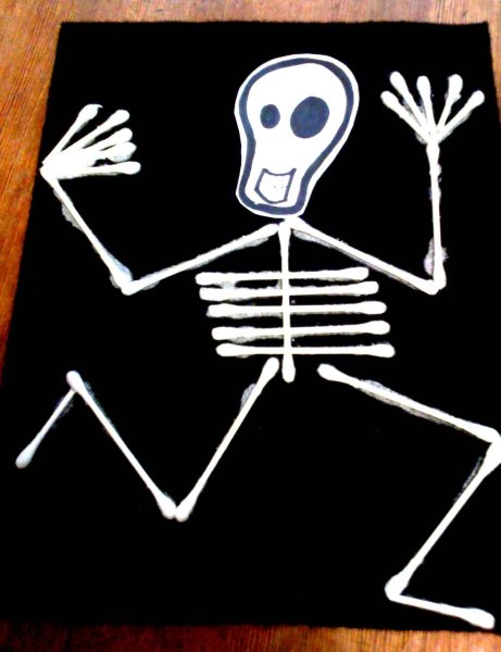 Скелет из бумаги для детей