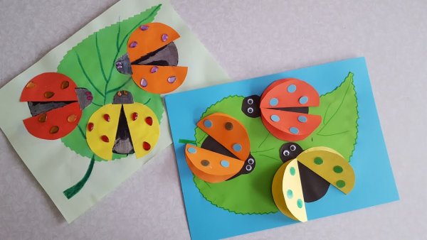 Аппликация из цветной бумаги