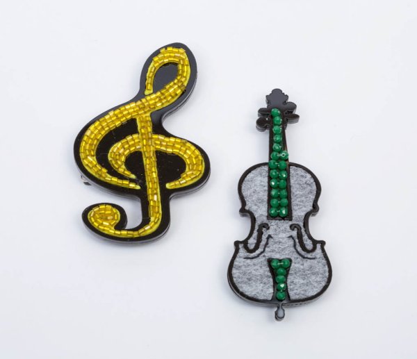 Скрипичный ключ трафарет для броши