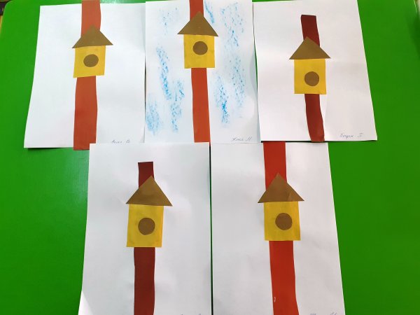 Аппликация скворечник во 2 младшей группе Комарова