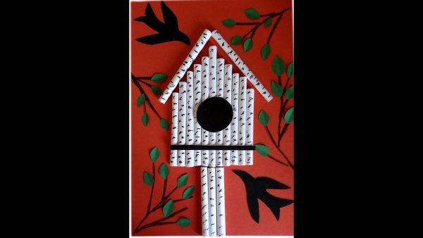 Объемная аппликация скворечник