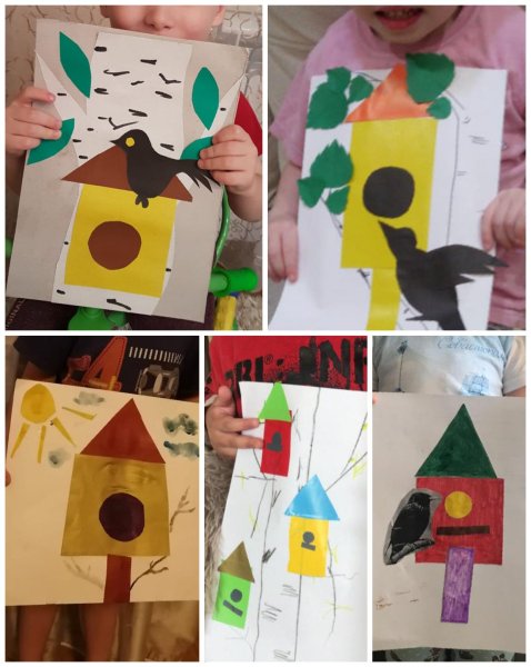 Скворечник из бумаги аппликация
