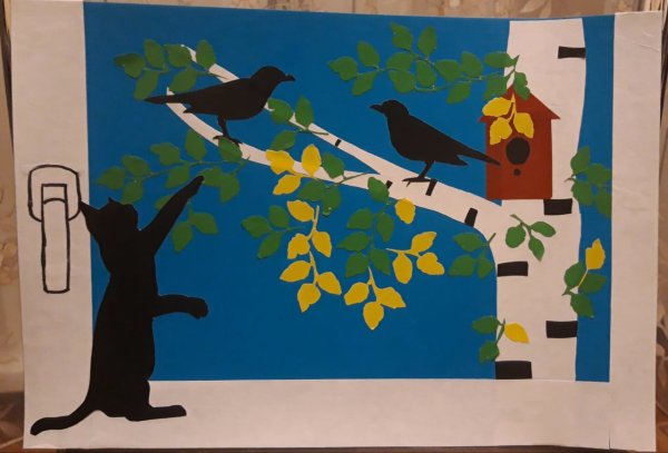 Скворцы прилетели коллективная аппликация