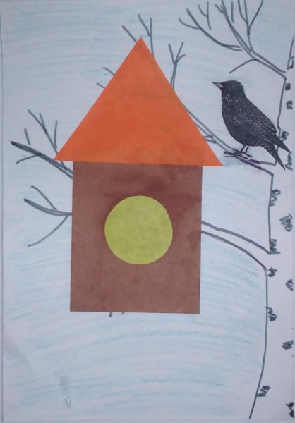 Аппликация скворечник во второй младшей группе