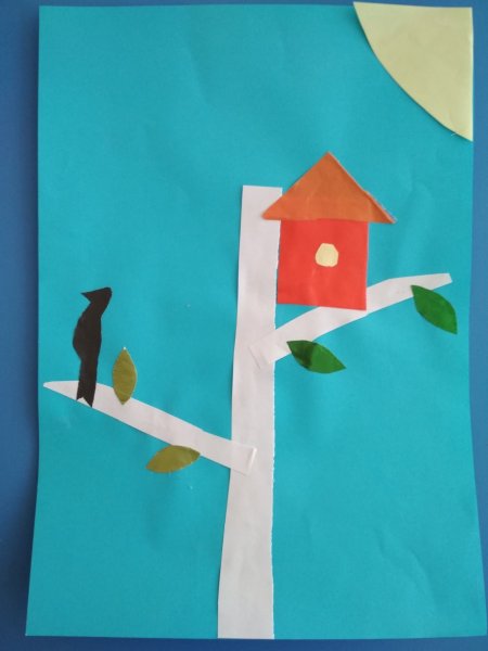 Аппликация скворцы прилетели подготовительная группа