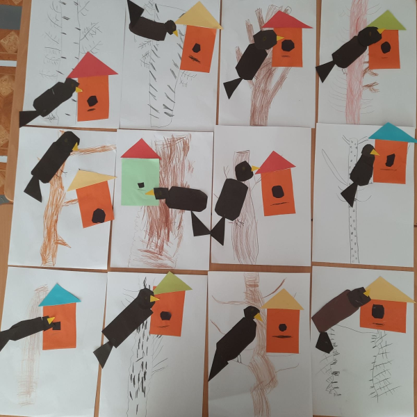 Поделка скворцы прилетели