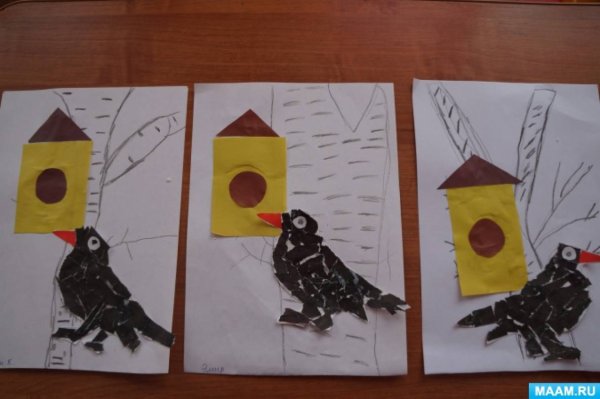 Аппликация скворечник средняя группа