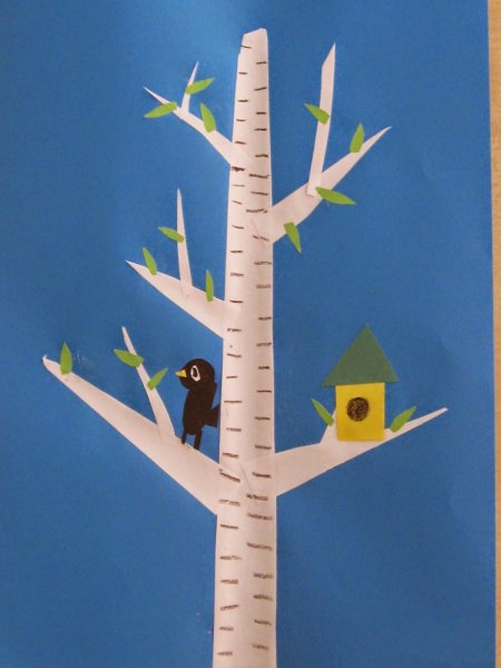 Аппликация скворец