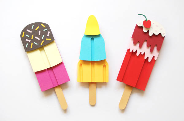 Поделка мороженое на палочке из бумаги