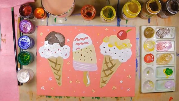 Рисование с детьми мороженое