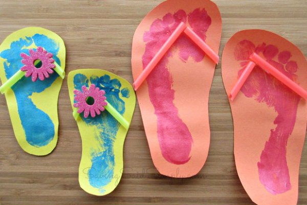 Поделки в детском саду летние тапки