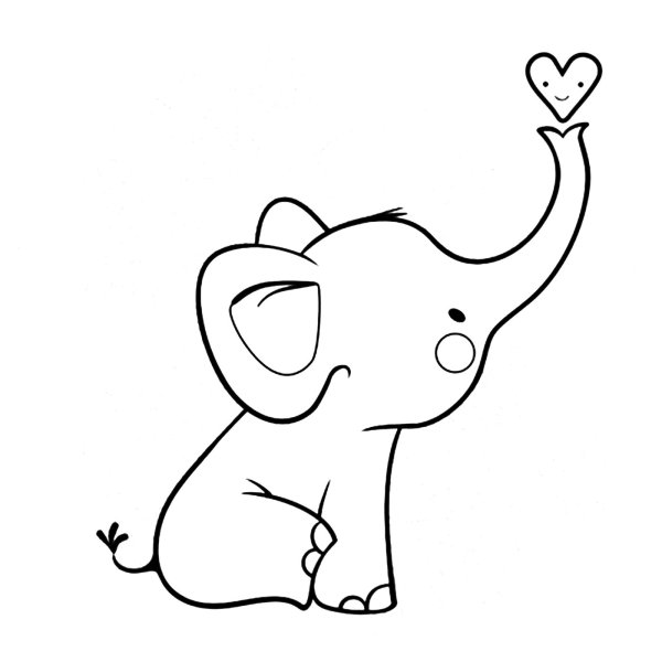 Слон трафарет