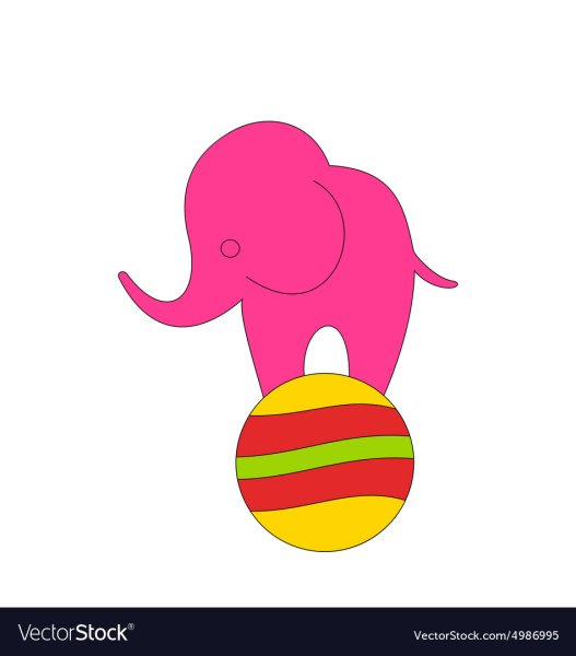 Цирковой слон на шаре