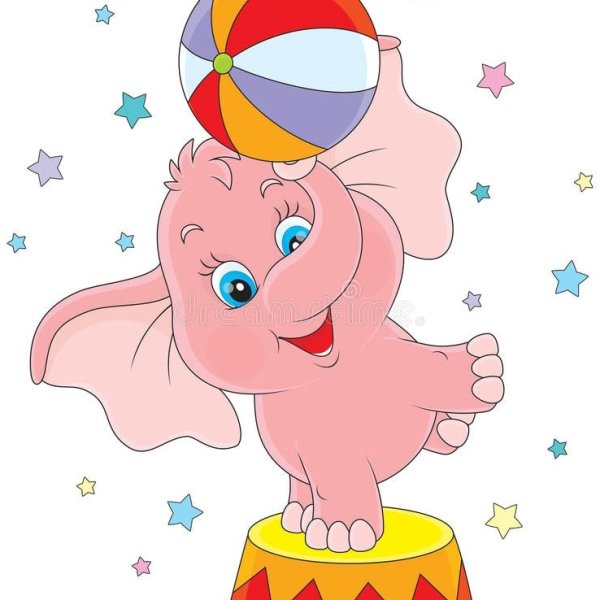 Слоник цирковой мультяшный