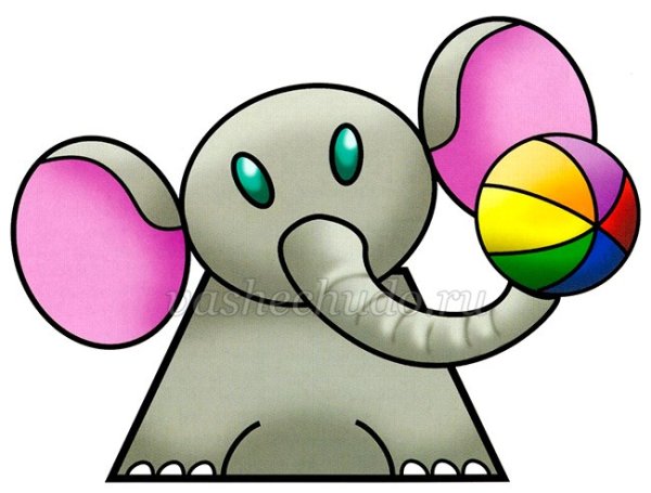 Аппликация слон жонглер