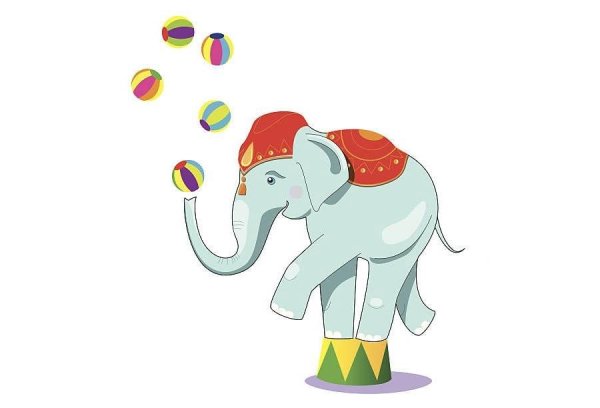 Слоник на цирковой тумбе