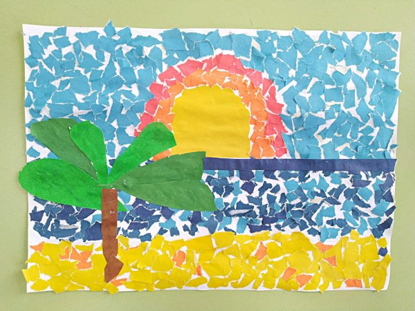 Обрывная аппликация гриб