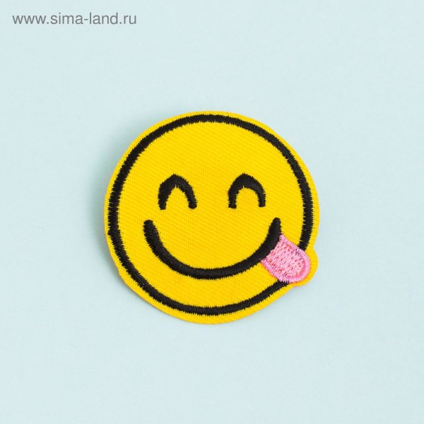 Аппликация смайлик из ткани