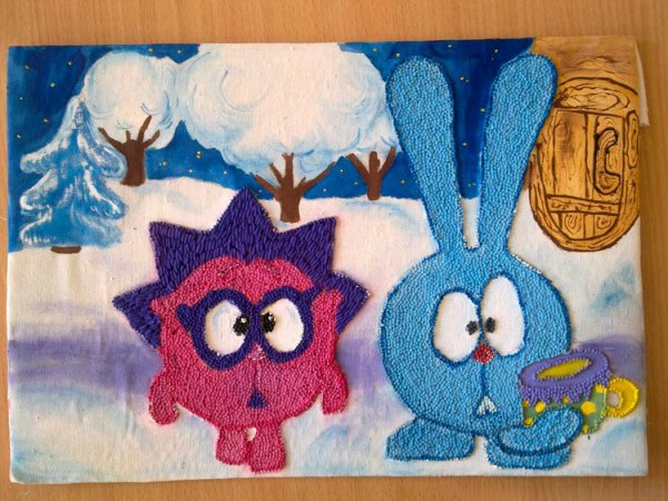 Аппликация из ниток