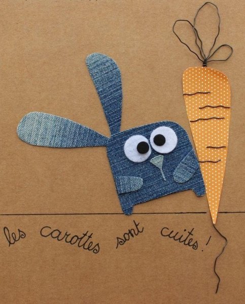 Забавные аппликации из джинсовой ткани