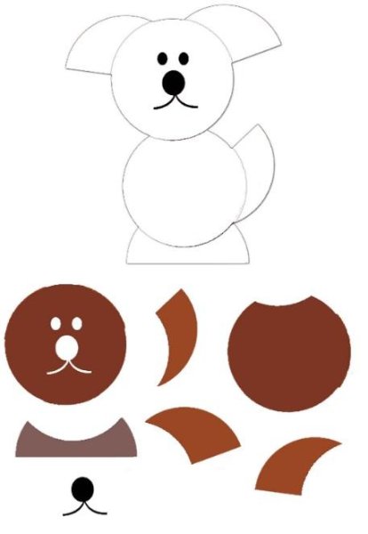 Аппликация собачка в средней группе