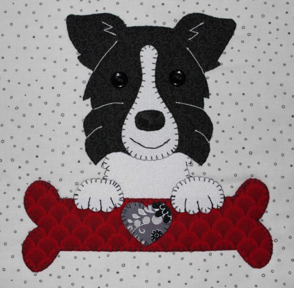 Аппликация собаки из ткани