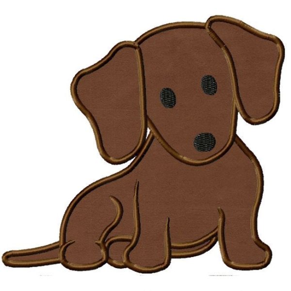 Аппликация собаки из ткани