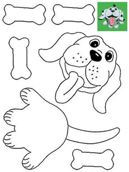 Шаблон собачки для аппликации