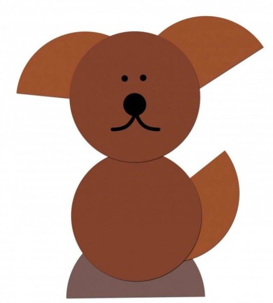 Аппликация из кружочков цветной бумаги