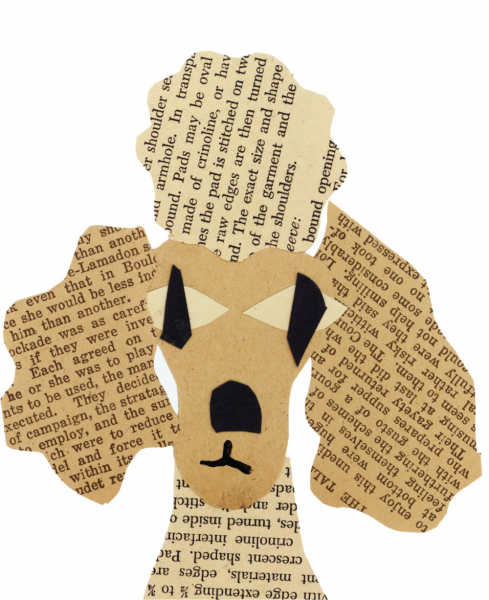 Аппликация из газеты щенок