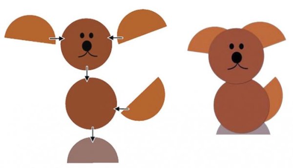 Собака из геометрических фигур